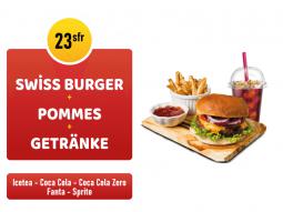 Swiss Burger+Pommes+Getranke 