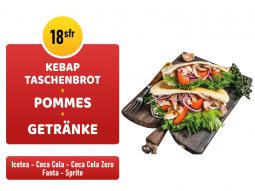 Kebap Taschenbrot+Pommes+Getranke 