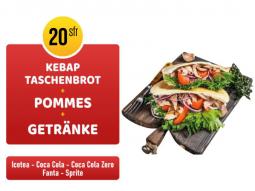 Kebap Taschenbrot+Pommes+Getranke 